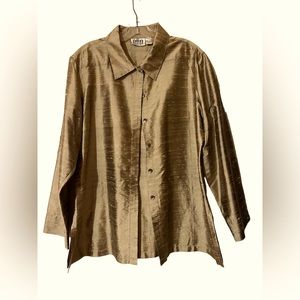 Chico’s Silk Button-Down Shirt Medium